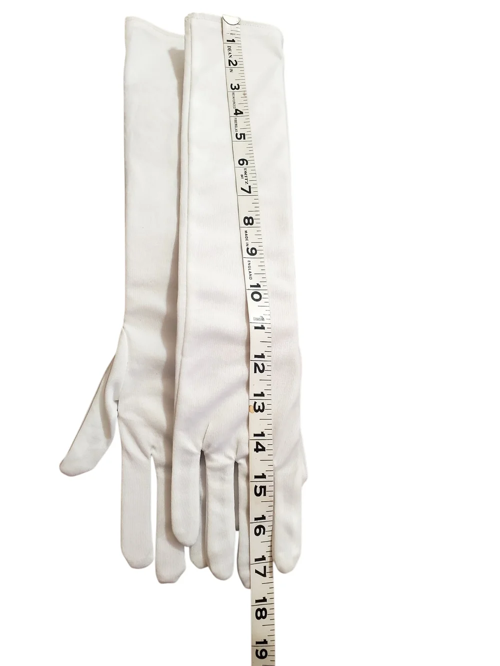 Jacobson Classic Long White Formal Stretch Gloves Black Tie Bridal Prom One Size